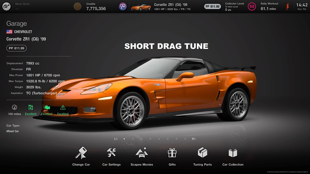 Gran Turismo 7 C6 Zr1 Short Drag Tune Youtube