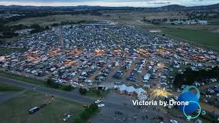 Convoy To Canberra Protest 11th Feb. Victoria by drone. Freedom camp. Thousands arriving every hour