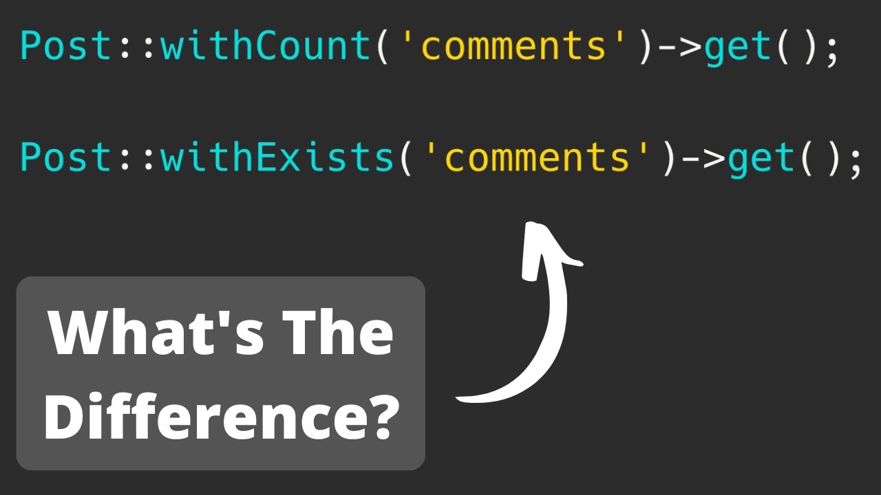 Laravel Withcount Vs Withexists Same Performance Youtube Laravel Withcount Vs Withexists Same Performance Youtube
