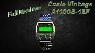 Casio A1100B-1 Black and Green Vintage Revival