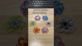 Flower Charm Tutorial #rainbowloom #tutorial #fyp