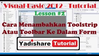 visual basic 2012 lesson 2 | how to add toolstrip