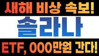 [솔라나 코인전망] 새해 비상 속보! ETF, 100만원 간다!