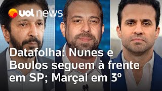 Datafolha: Nunes e Boulos seguem à frente em SP, com Marçal colado em terceiro lugar