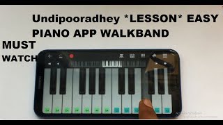 How to Play Undiporadhey *LESSON* On Piano WALKBAND app Cover