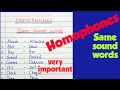 homophones|top 25 homophones|homophones in english|same sound words |most important homophones