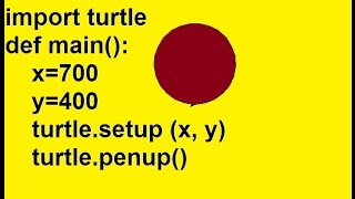 Python Turtle Graphics: Screen Setup, Draw, Fill a Circle...