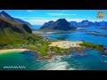 volando sobre lofoten 4k increíble paisaje natural hermoso con música relajante vÍdeo 4k uhd