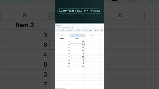 How to copy formulas down an entire column automatically in Google Sheets | ARRAYFORMULA #shorts