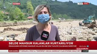 Düzce Esmahanım Köyü Selde Mahsur Kalanlar Kurtarılıyor 7.07.2021 TURKEY