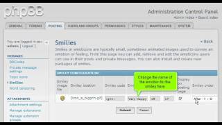 PHPBB3 - Managing smilies in phpBB