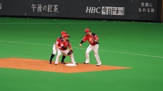 ＜2019.7.20ロッテ戦＞近藤健介にタッチを阻まれた杉谷拳士