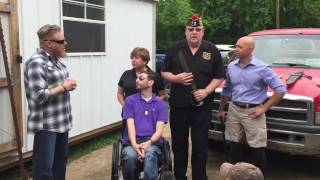 Boone, Danny, the Babins and Brian Mast taking Spartaan Pledge, Apr, 2016