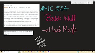 LeetCode | 554. Brick Wall | HashMap
