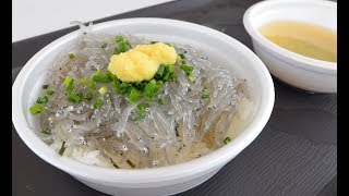 Raw Shirasu bowl at Mochimune harbor 生しらすを食べにわざわざ用宗港どんぶりハウスに立ち寄り:Gourmet Report グルメレポート