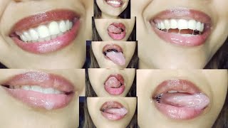 Extreme Closeup Moving Tongue//Tongue Challenge Without Lipstick