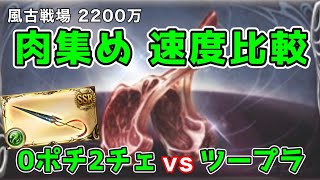 【グラブル】風古戦場　2200万速度比較　ツープラ攻撃、0ポチ2チェ