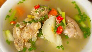 ស្ងោរជ្រក់ជើងជ្រូក | Talk cooking