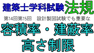 【建築士 法規】第13回第14回　容積率・建蔽率・高さ制限