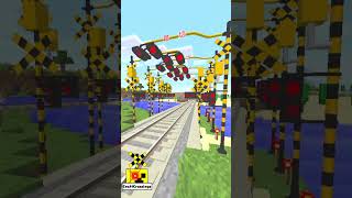 Railway level Railroad crossing trains Minecraft【 踏切 電車 アニメ】マイクラ ふみきり   139-02