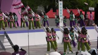 備後ばらバラよさこい踊り隊(びんばら) ひろしまＦＦ２０１０ 紅組 カーネーションステージ mususukunjp