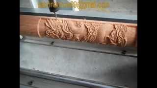 ZK-6090 4 Axis CNC Router Working on Round Wood