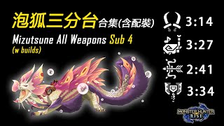 全職獵人·茶 全武器泡狐三分台 花式欺負小哥哥（含配裝）Part 4 | All Weapons Mizutsune Sub 4 (with builds)【魔物獵人 崛起 MHRise 綠茶哥】