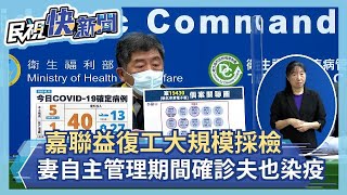 快新聞／嘉聯益電子廠復工大規模採檢  妻自主管理期間確診夫也染疫－民視新聞