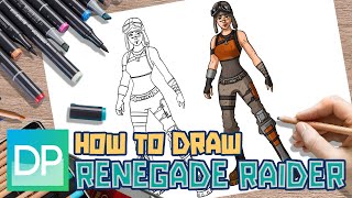 [DRAWPEDIA] HOW TO DRAW RENEGADE RAIDER from FORTNITE - STEP BY STEP DRAWING TUTORIAL