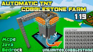 Fully Automatic COBBLESTONE Farm Minecraft 1.19 | TNT COBBLESTONE Generator For MCPE/Bedrock/Java