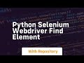 python selenium webdriver find element
