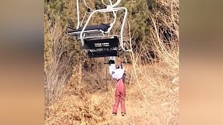 Ski Lift එකක සිදුවීමට ගිය දරුණු අනතුරක් වැළකුණු හැටි.