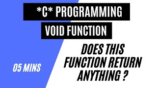 Void Function in C Programming #cprogramming
