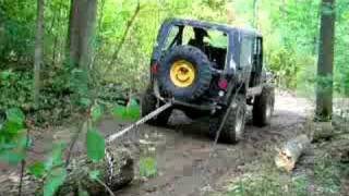 Skidding logs with a Jeep