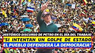 Petro en Marcha del primero de Mayo en Colombia - Plaza de Bolivar en Bogotá - D