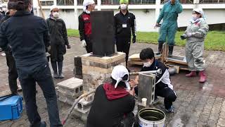 附属釧路小学校でのたたら製鉄授業の様子(おもに準備編) : 2018/10/12