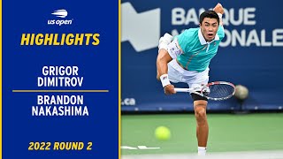 Grigor Dimitrov vs. Brandon Nakashima Highlights | 2022 US Open Round 2