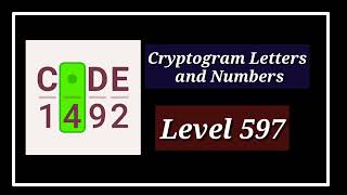 Cryptogram Level 597 Letters and Numbers