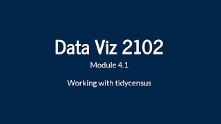 Working with tidycensus