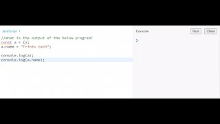 Program 10 Const object mutation | JS Interview Questions | Object mutation