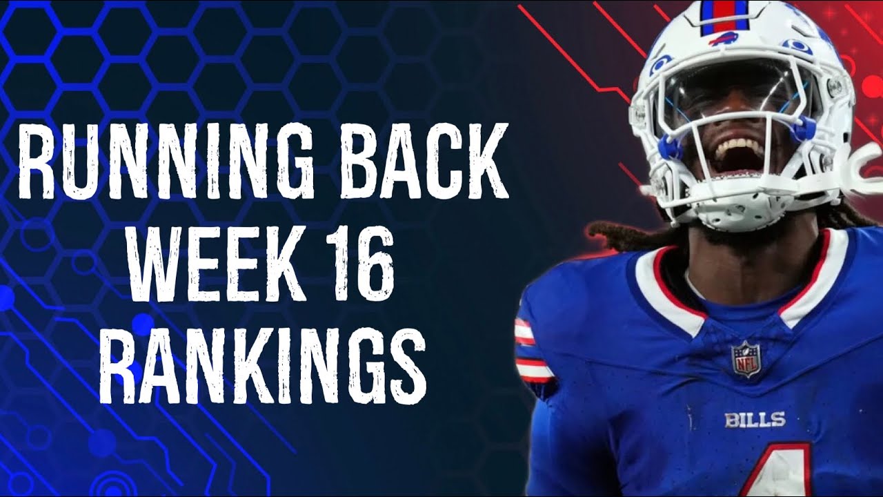 Top 36 Running Back Rankings Week 16 Fantasy Football - YouTube