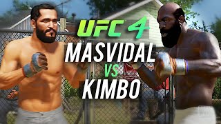 EA Sports UFC 4 - JORGE MASVIDAL vs KIMBO SLICE in BACKYARD CPU vs CPU (RAW GAMEPLAY)