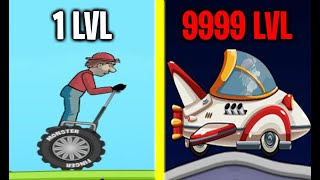 Hill Climb Racing! MAX LEVEL VEHICLE EVOLUTION! Max Level Speed & Power! (9999+ Level Vehicle!)