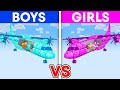 BOYS vs GIRLS: AIRPLANE Build Challenge in Minecraft