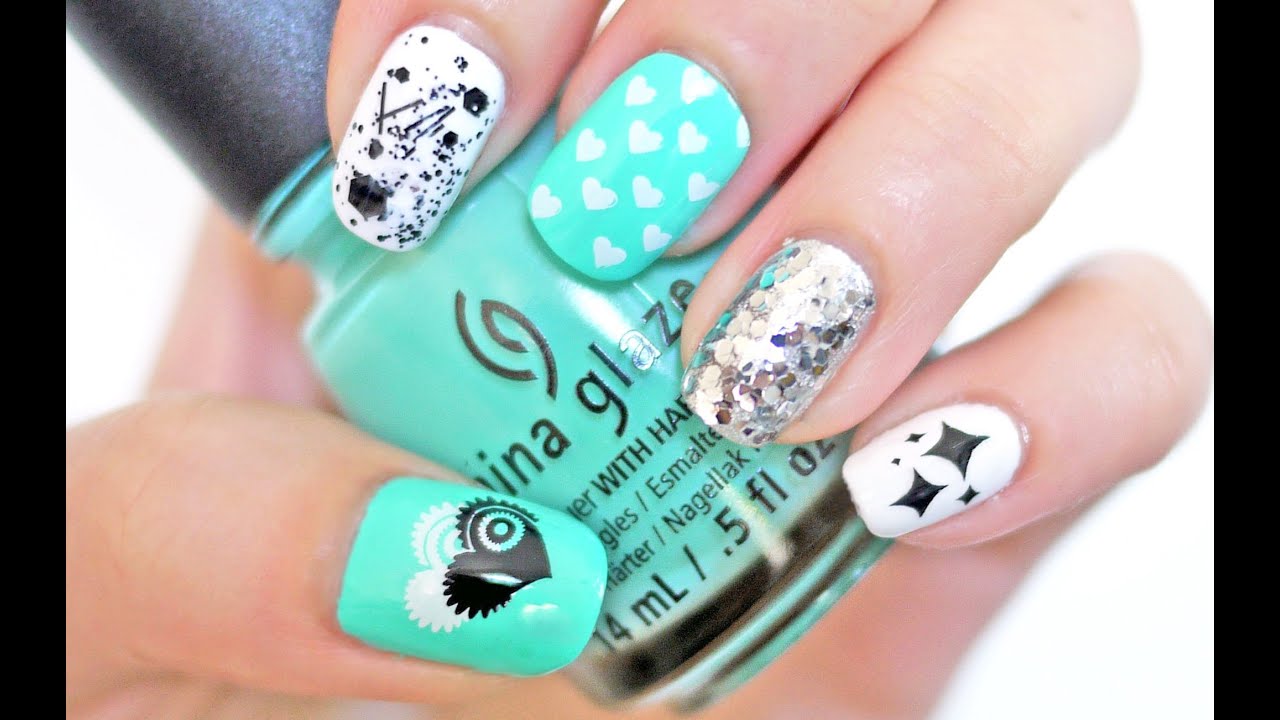 Hearts Stars Splatters Nail Tutorial Konad Stamping My Genbeauty