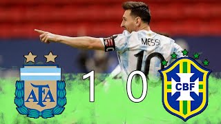 Argentina 1 vs Brasil 0 - Final Copa América 2021 - Partido Completo