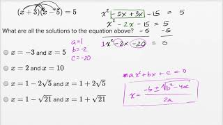 Solving quadratic equations | Harder example | Math | SAT | Khan Academy