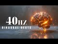 40Hz Binaural Beats, Synchronizes brain waves, Helping Enter a State of Greater Focus & Productivity