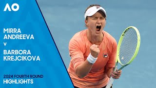 Mirra Andreeva v Barbora Krejcikova Highlights | Australian Open 2024 Fourth Round