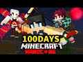 【マイクラ】鬼滅の刃の世界で100日サバイバルやった結果【マインクラフト】【100Days】